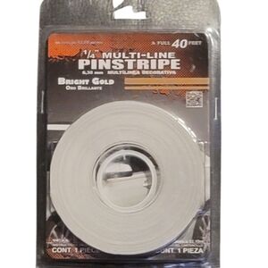 GOLD Pin STRIPE bright gold 1/4" multi line, full 40 feet